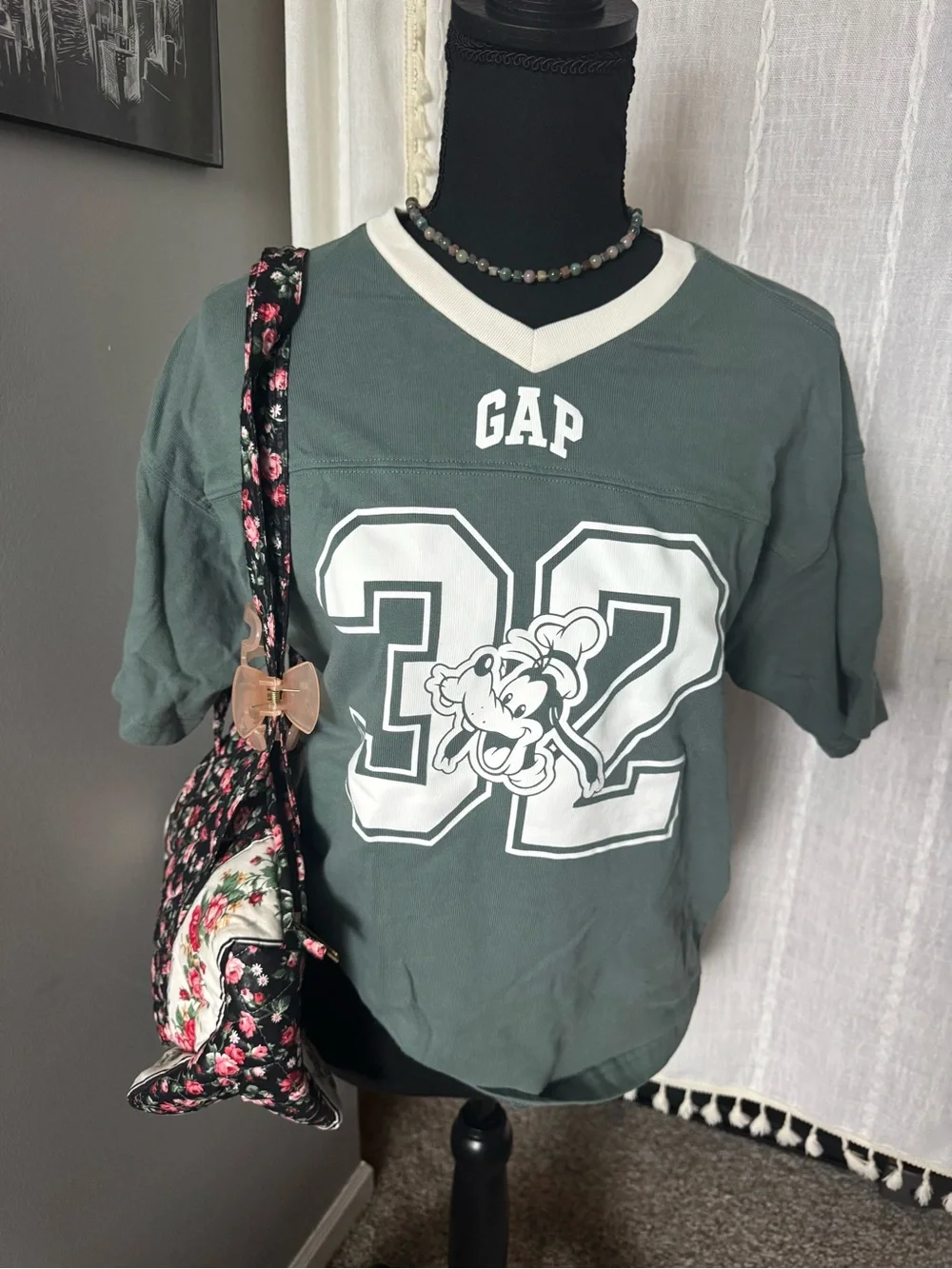 GAP x Disney Kids Green Short Sleeve Tee with Goofy